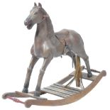 ANTIQUE VICTORIAN HAND CARVED CHILDS ROCKING HORSE