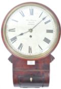 19TH CENTURY MAHOGANY CASED FUSEE MOVEMENT DROP DIAL CLOCK