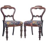 PAIR OF 19TH CENTURY VICTORIAN MAHOGANY BALLOON BACK DINING CHAIRS