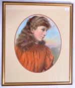 WILLIAM DRUMMOND YOUNG SCOTTISH PASTEL PAINTING OF A YOUNG WOMAN