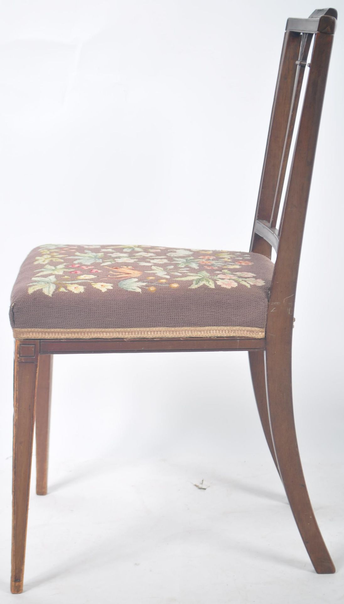 19TH CENTURY GEORGIAN MAHOGANY & TAPESTRY DINING CHAIR - Image 7 of 8