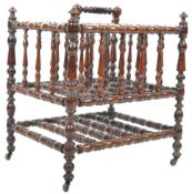 19TH CENTURY BOBBIN TURNED WALNUT MAGAZINE RACK