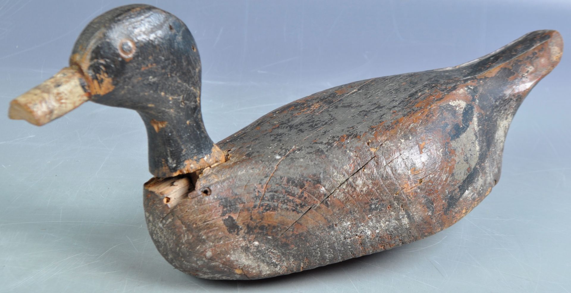 19TH CENTURY HAND CARVED DECOY MALLARD DUCK