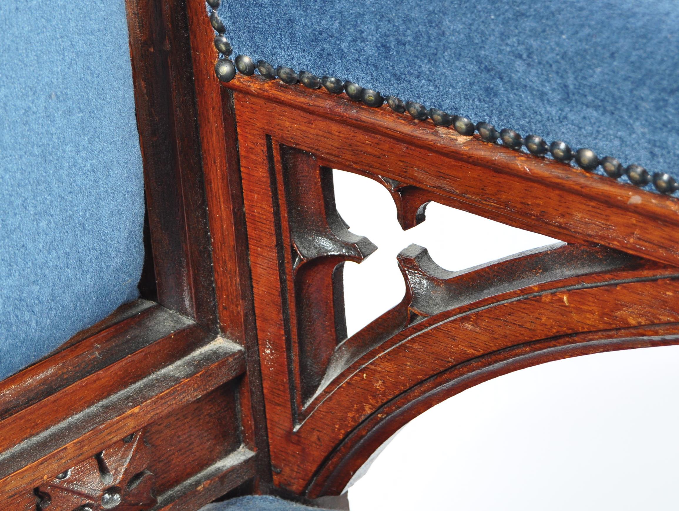 19TH CENTURY VICTORIAN GOTHIC REVIVAL OAK ARMCHAIR - Image 8 of 8