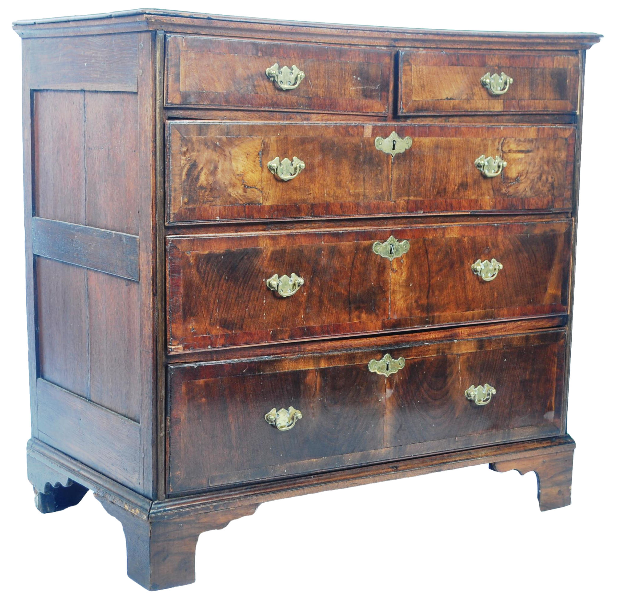 ANTIQUE 17TH CENTURY QUEEN ANNE WALNUT CHEST OF DRAWERS