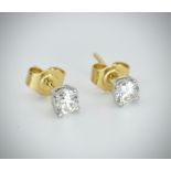 Pair of 18ct Gold & Diamond Stud Earrings