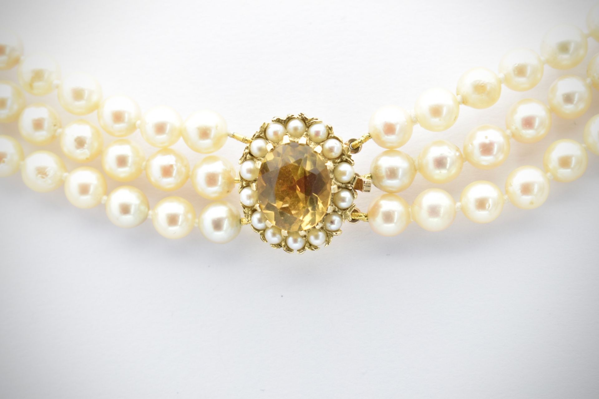 9ct Gold Citrine & Cultured Pearl Necklace - Image 5 of 6