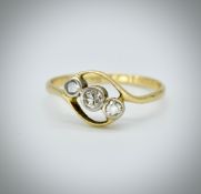 18ct Gold, Platinum & Diamond Three Stone Ring