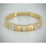 9ct Gold Hallmarked & Diamond Gypsy Ring