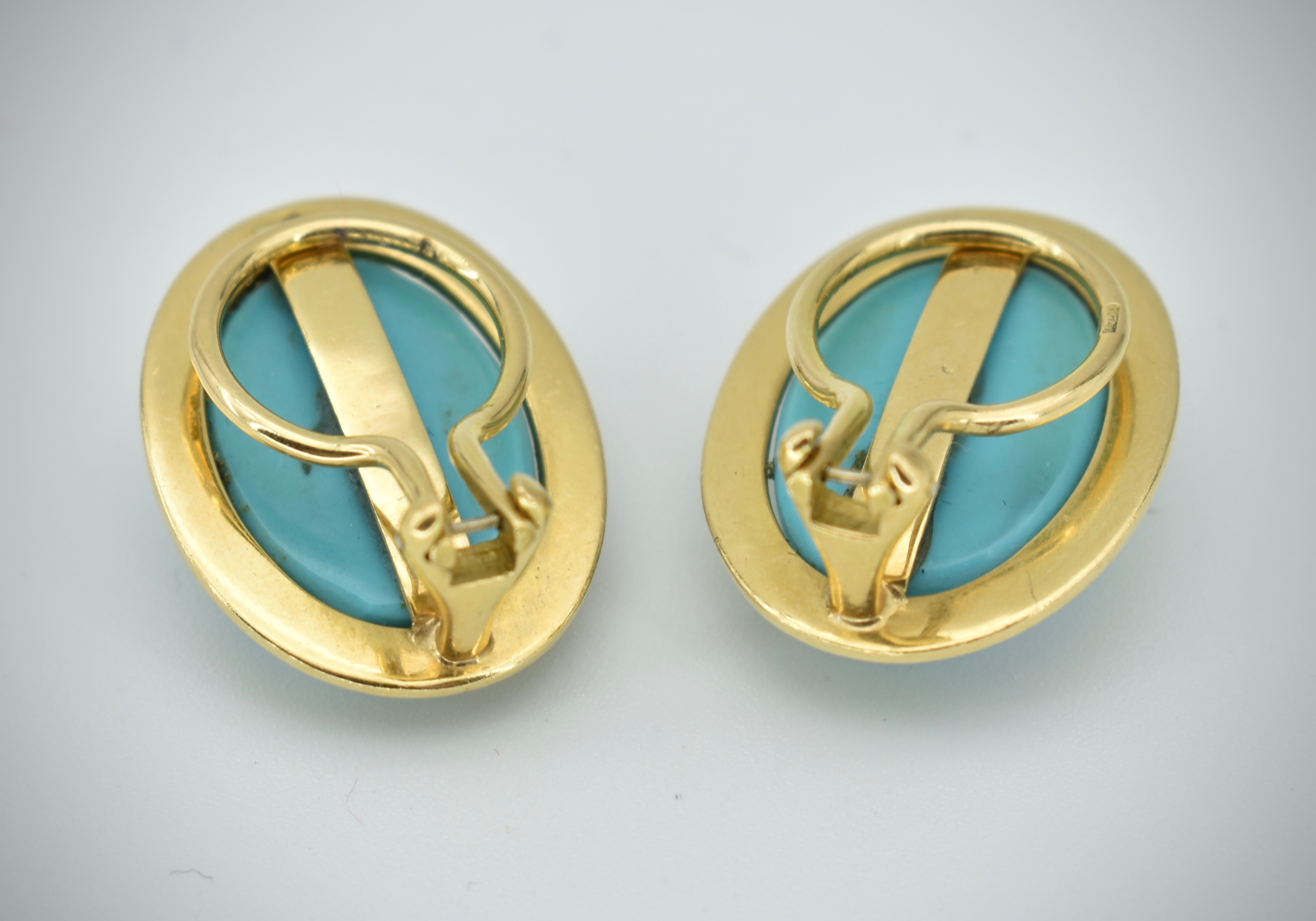 Pair of 18ct Gold & Turquoise Ear Clips - Image 4 of 4