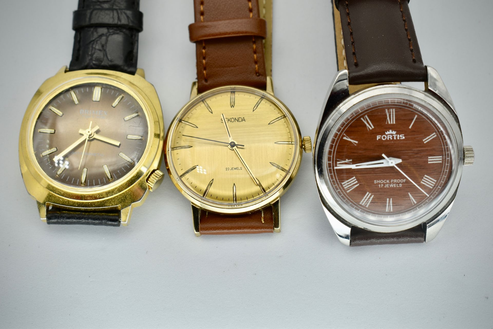 Collection of 3 Mid Century Watches Drimex, Fortis & Sekonda