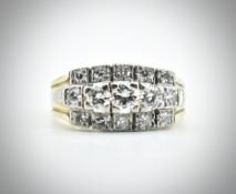14ct Gold & Diamond Cluster Ring