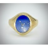 9ct Gold & lapis Lazuli Signet Ring