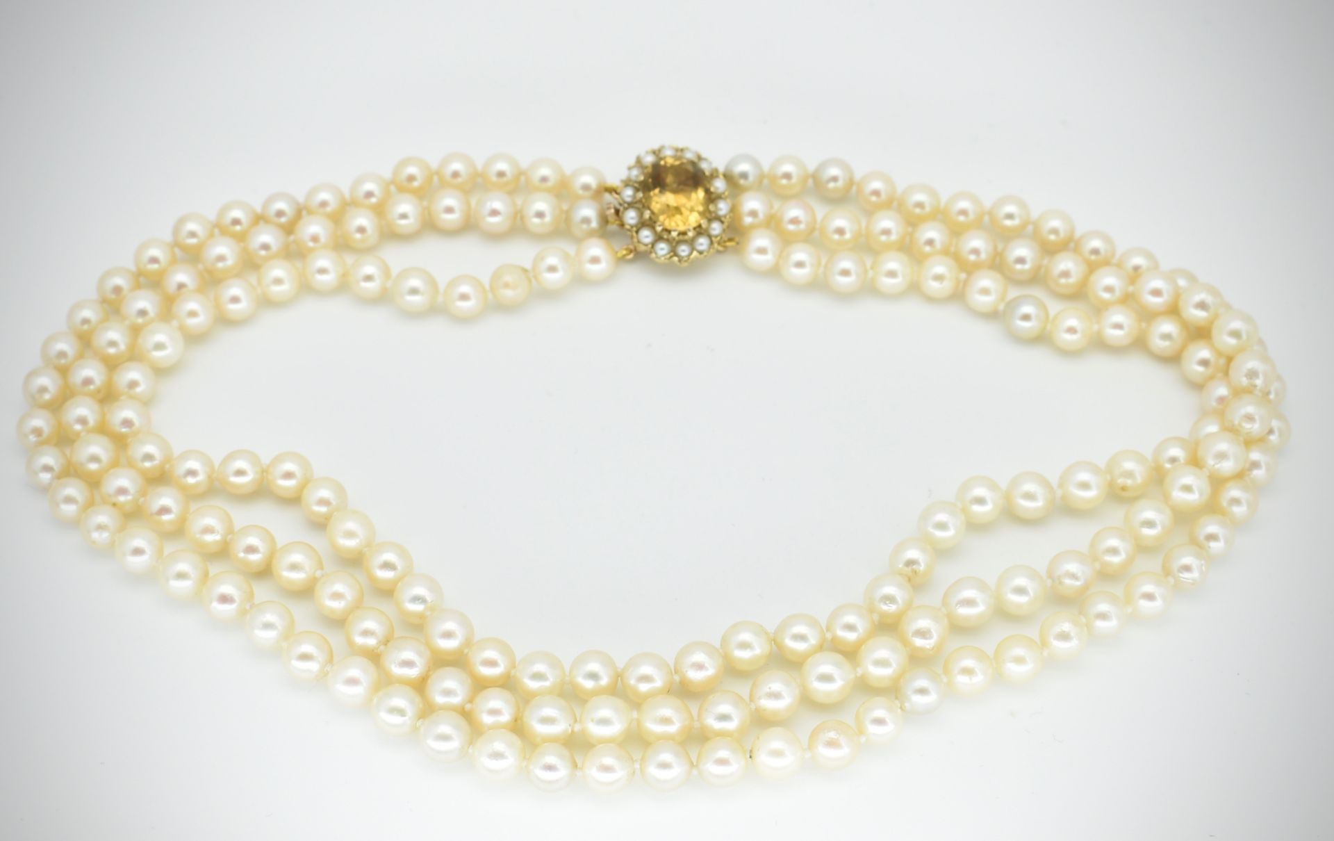 9ct Gold Citrine & Cultured Pearl Necklace