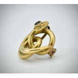 18ct Gold Sapphire Snake Pendant Brooch Pin