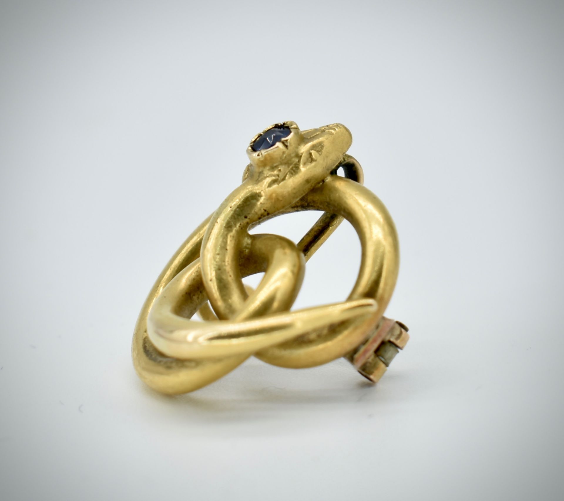 18ct Gold Sapphire Snake Pendant Brooch Pin