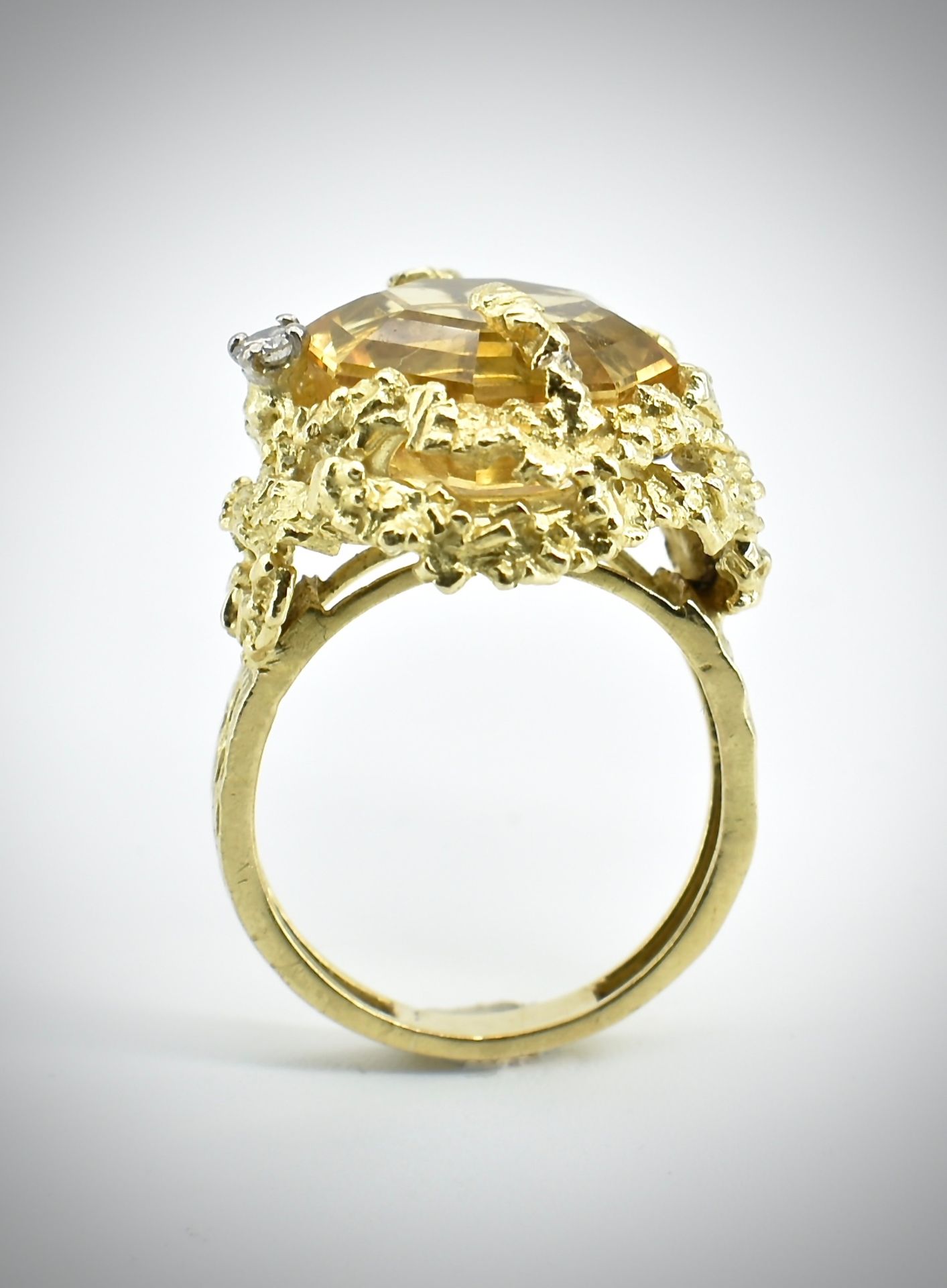 Alan Martin Gard - 18ct Gold Citrine Diamond Ring 1968 - Image 2 of 10