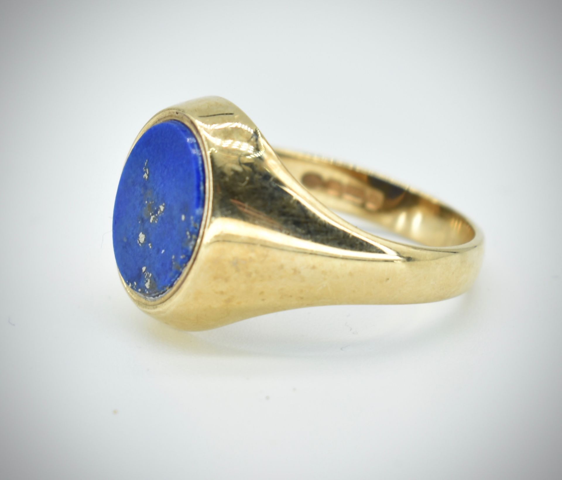 9ct Gold & lapis Lazuli Signet Ring - Image 3 of 5