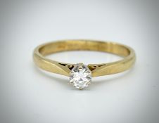 9ct Gold & Diamond Solitaire Ring