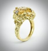 Alan Martin Gard - 18ct Gold Citrine Diamond Ring 1968