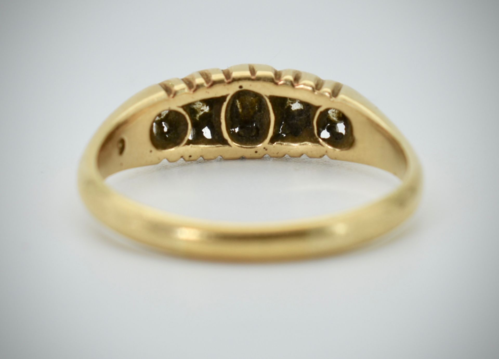 18ct Gold & Diamond Five Stone Hallmarked Ring - Image 3 of 3