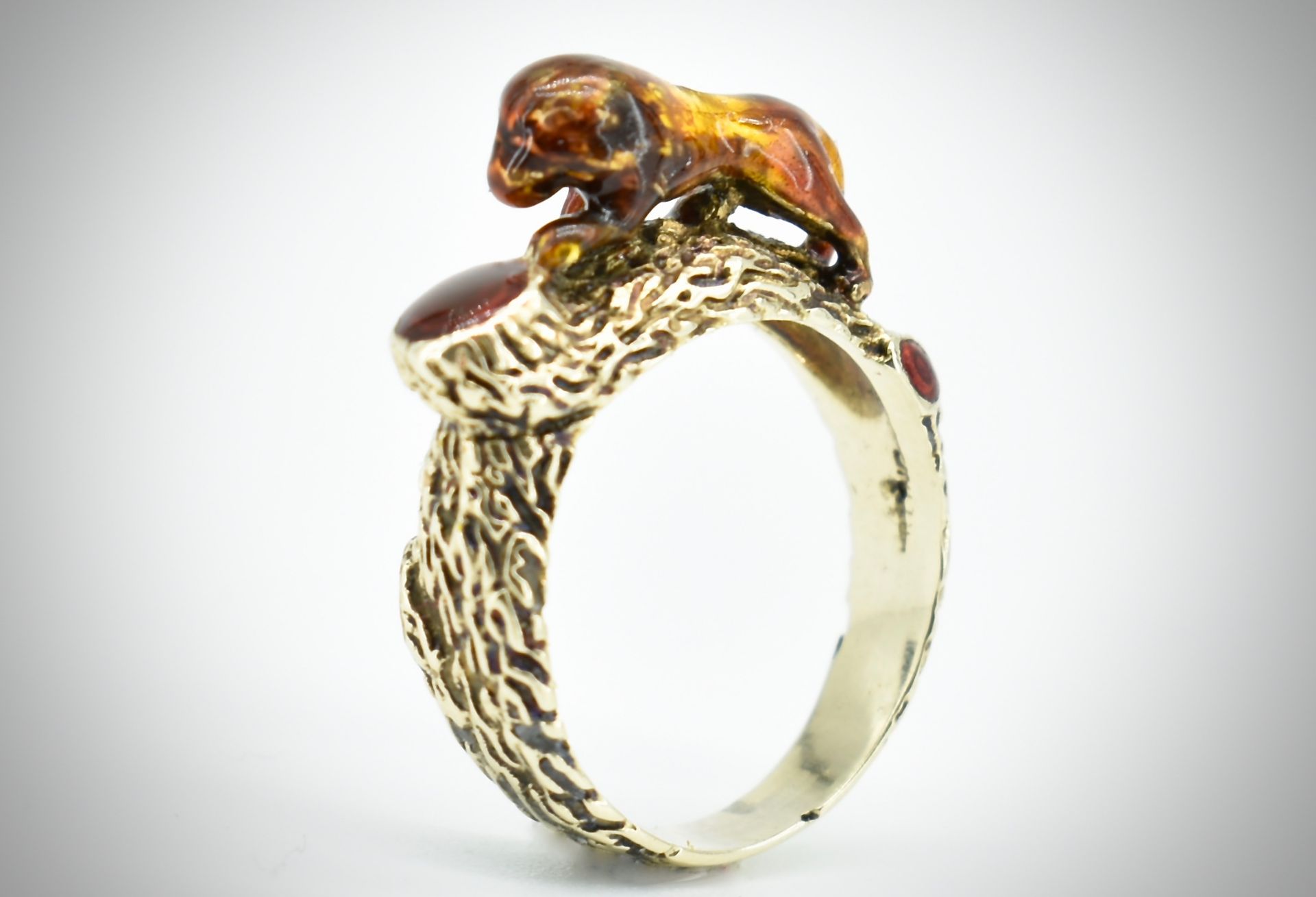 Gold & Enamel Figural Dress Ring