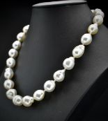 18ct White Gold & Diamond South Sea Pearl Collar Necklace