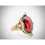 Antique Garnet & Diamond Ring.