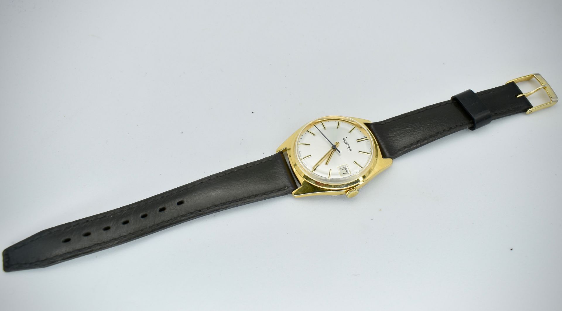 Mid Century Ingersoll Gentleman's Gilt & Silvered Dial Wristwatch - Bild 3 aus 3