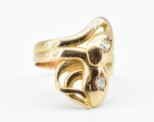 Victorian 18ct Gold & Diamond Art Nouveau Snake Ring