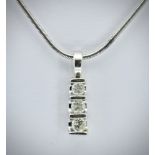 9CT WHTE GOLD AND DIAMOND PENDANT