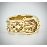 A 9ct Gold Heavy Buckle Ring Of Oversized Form