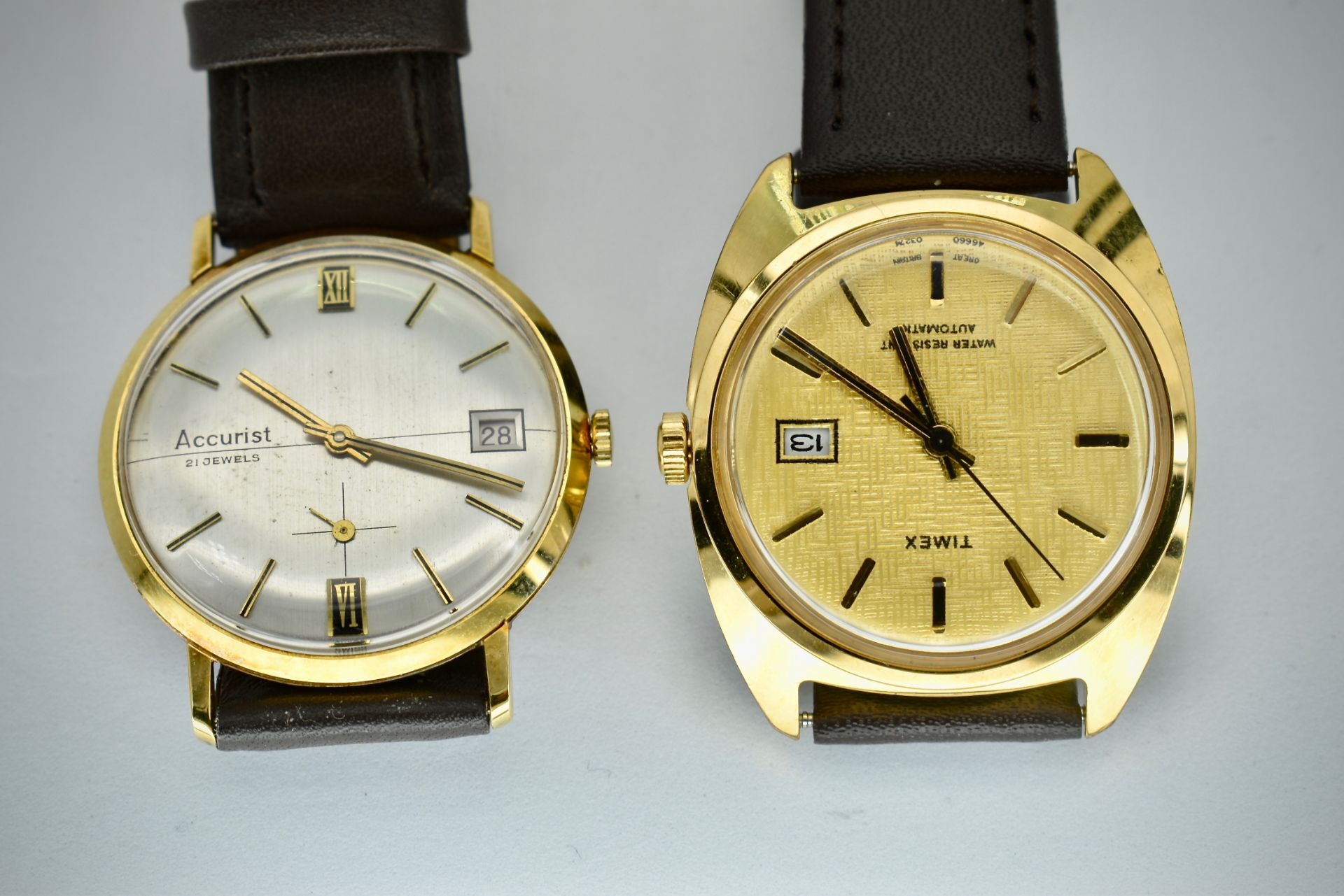 Mid Century Retro Accurist 21 Jewels Wristwatch & Timex Wristwatch