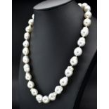 18ct White Gold & Diamond South-sea Pearl Necklace