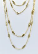 French 18ct Gold Antique Long Chain