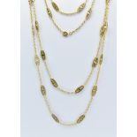 French 18ct Gold Antique Long Chain