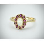 9ct Opal & Ruby Cluster Ring