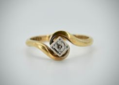 18ct Gold & Platinum Diamond Illusion Set Ring