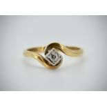 18ct Gold & Platinum Diamond Illusion Set Ring