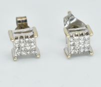 Pair of 14ct White Gold & Princess Diamond Stud Earrings