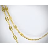 A French 18ct Gold Antique Long Guard Chain