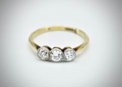 Circa 1920's Diamond Three Stone Ring