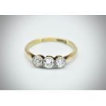 Circa 1920's Diamond Three Stone Ring