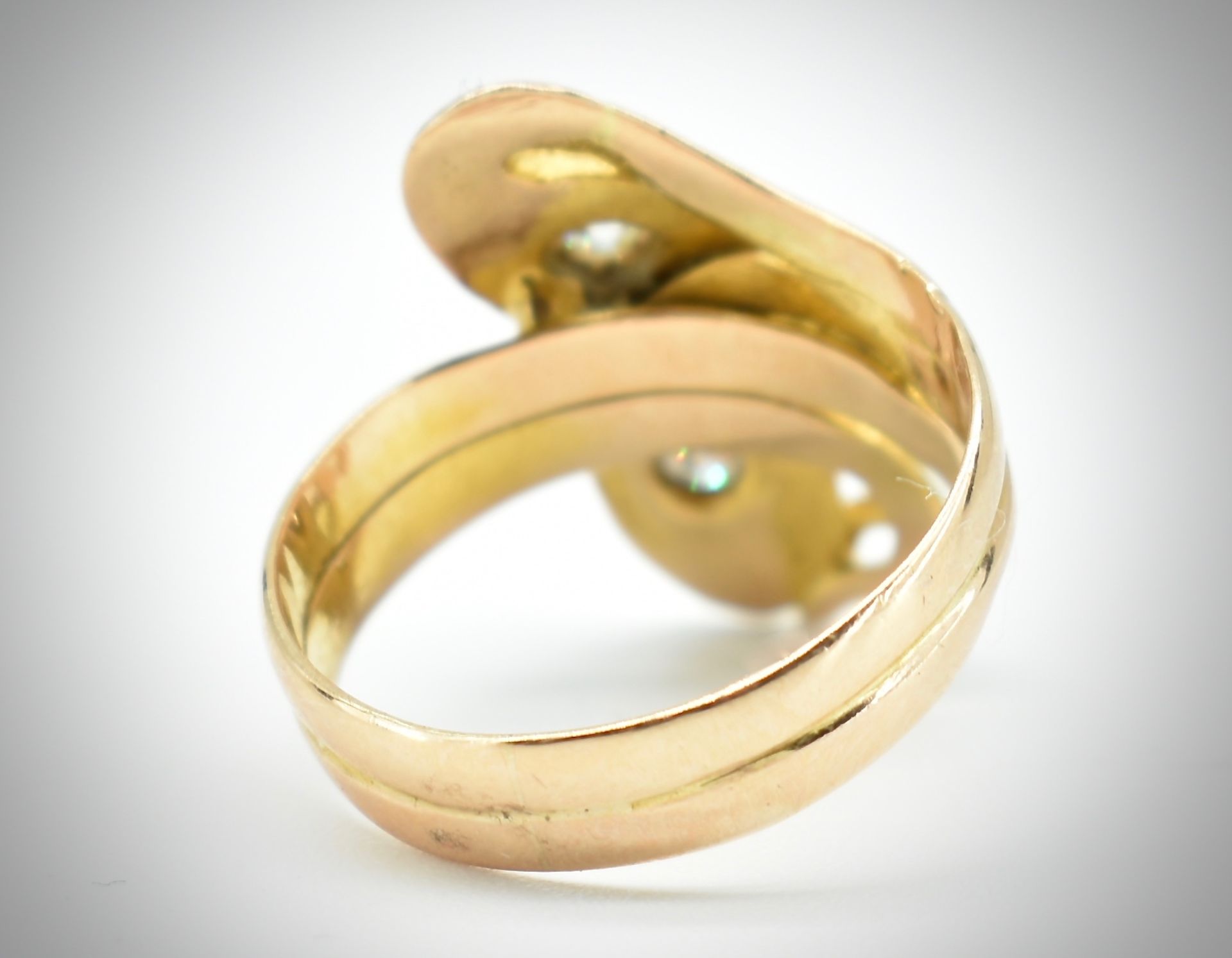 Victorian 18ct Gold & Diamond Art Nouveau Snake Ring - Image 5 of 5