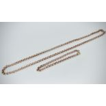 9ct Rose Gold Necklace & Bracelet Suite - Set