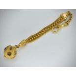 Victorian 19th Century Gold Albertina Chain & Ball Finial