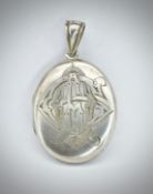 Victorian 19th Century Silver Double Window Locket Pendant