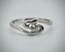 A 950 Platinum & Diamond Single Stone Ring