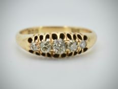 18ct Gold & Diamond Five Stone Hallmarked Ring