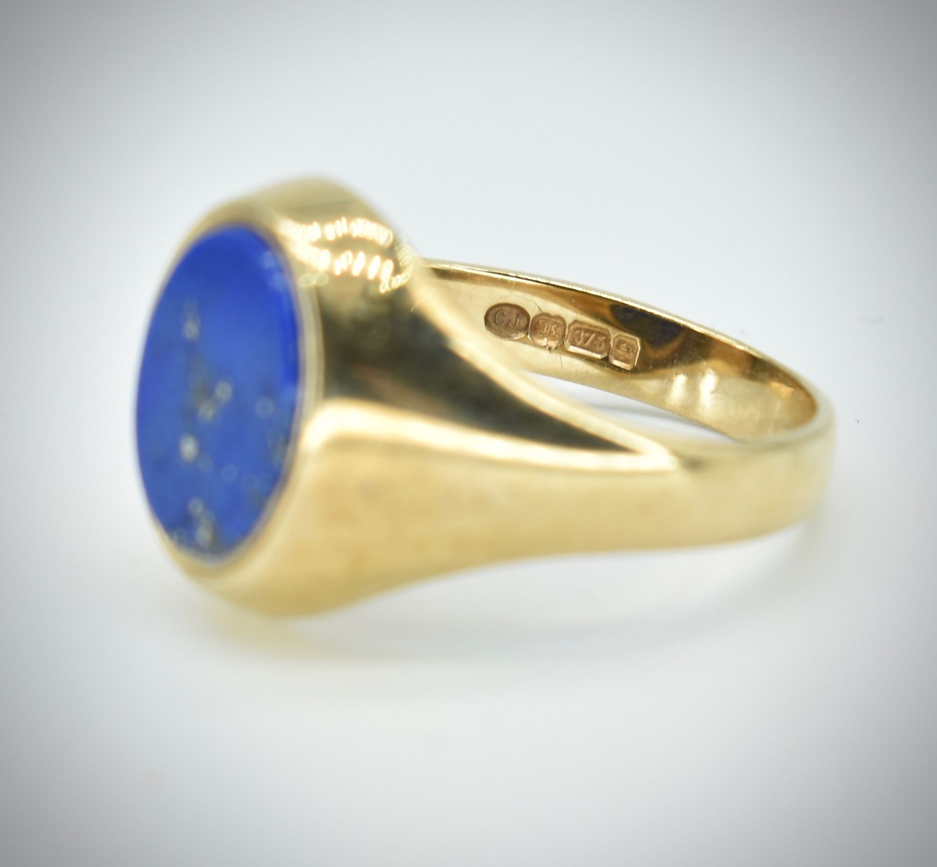 9ct Gold & lapis Lazuli Signet Ring - Image 2 of 5